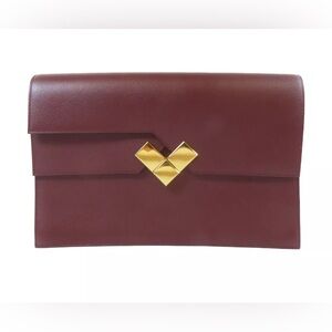 ✨HERMES✨Pochette
Fortunio Clutch Bag Evercolor Leather
Bordeaux with GHW